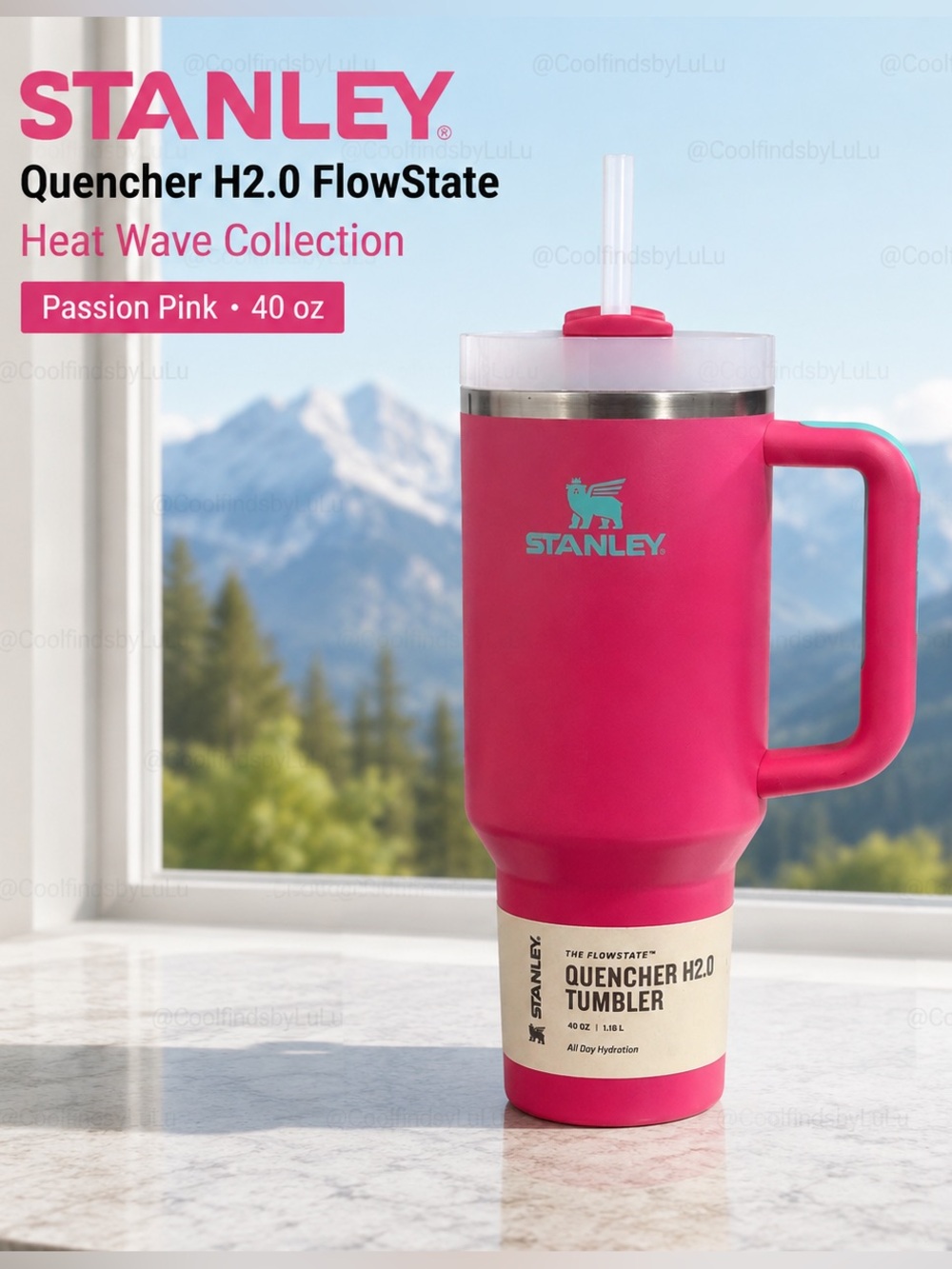 Stanley Passion Pink & Teal Quencher H2.0 FlowState 40 oz Tumbler